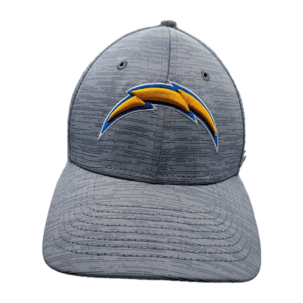 Los Angeles Chargers Gray Heathered Hat L/XL New Era 39Thirty Stretch Cap Mens